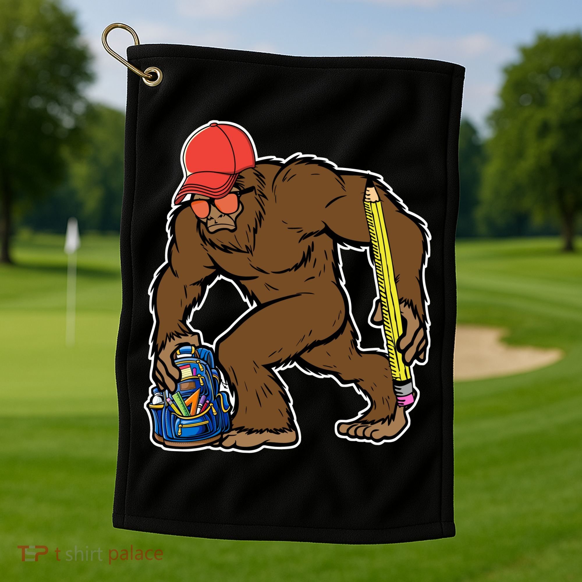 Bigfoot Funny Back To School Golf Towel