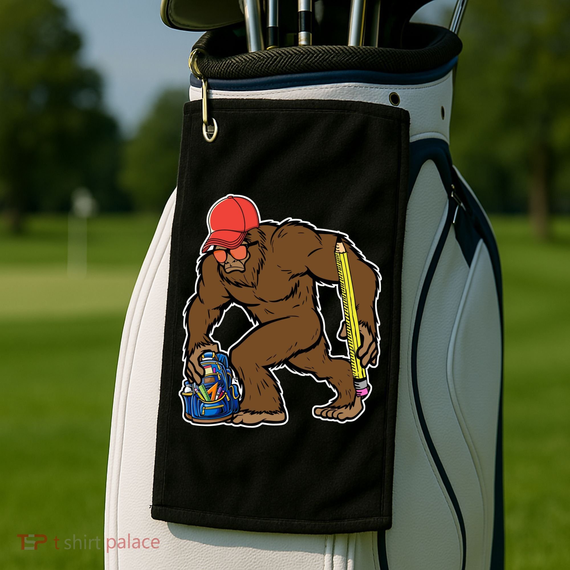 Bigfoot Funny Back To School Golf Towel