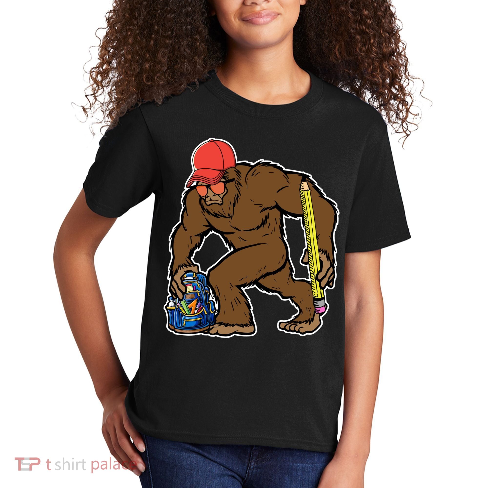 Bigfoot Funny Back To School Kids T-Shirt
