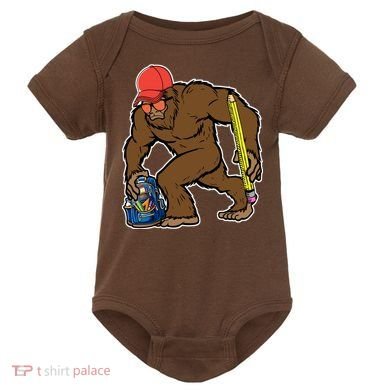 Bigfoot Funny Back To School Baby Bodysuit