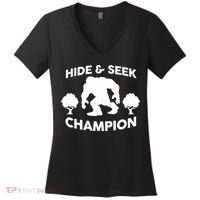 Bigfoot Hide And Seek Champion Women's V-Neck T-Shirt thumb 0