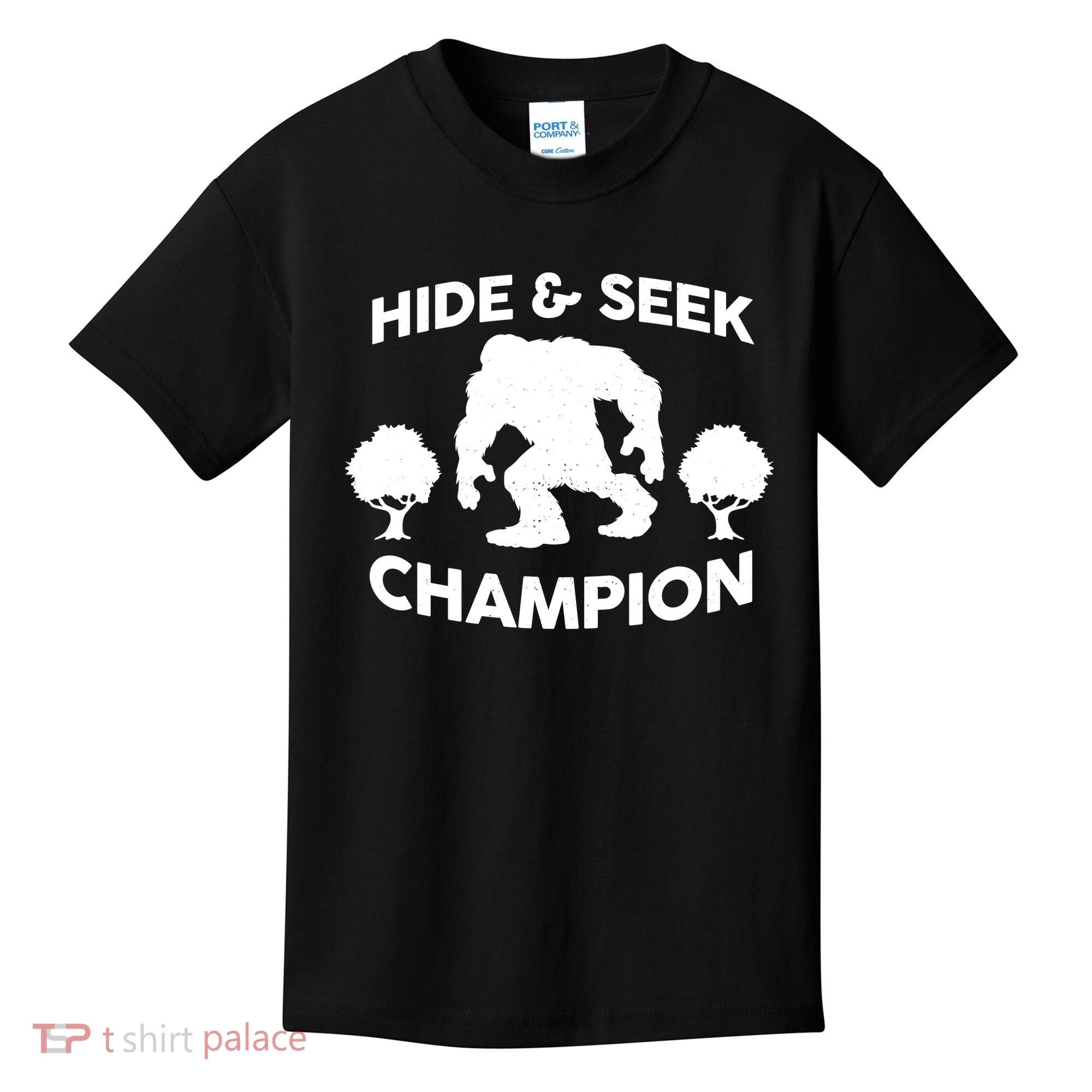 Bigfoot Hide And Seek Champion Kids T-Shirt