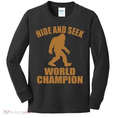 Bigfoot Hide And Seek World Champion Kids Long Sleeve Shirt