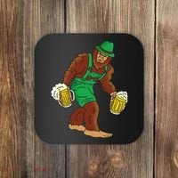 Bigfoot in Lederhosen Oktoberfest Beer Coaster thumb 0