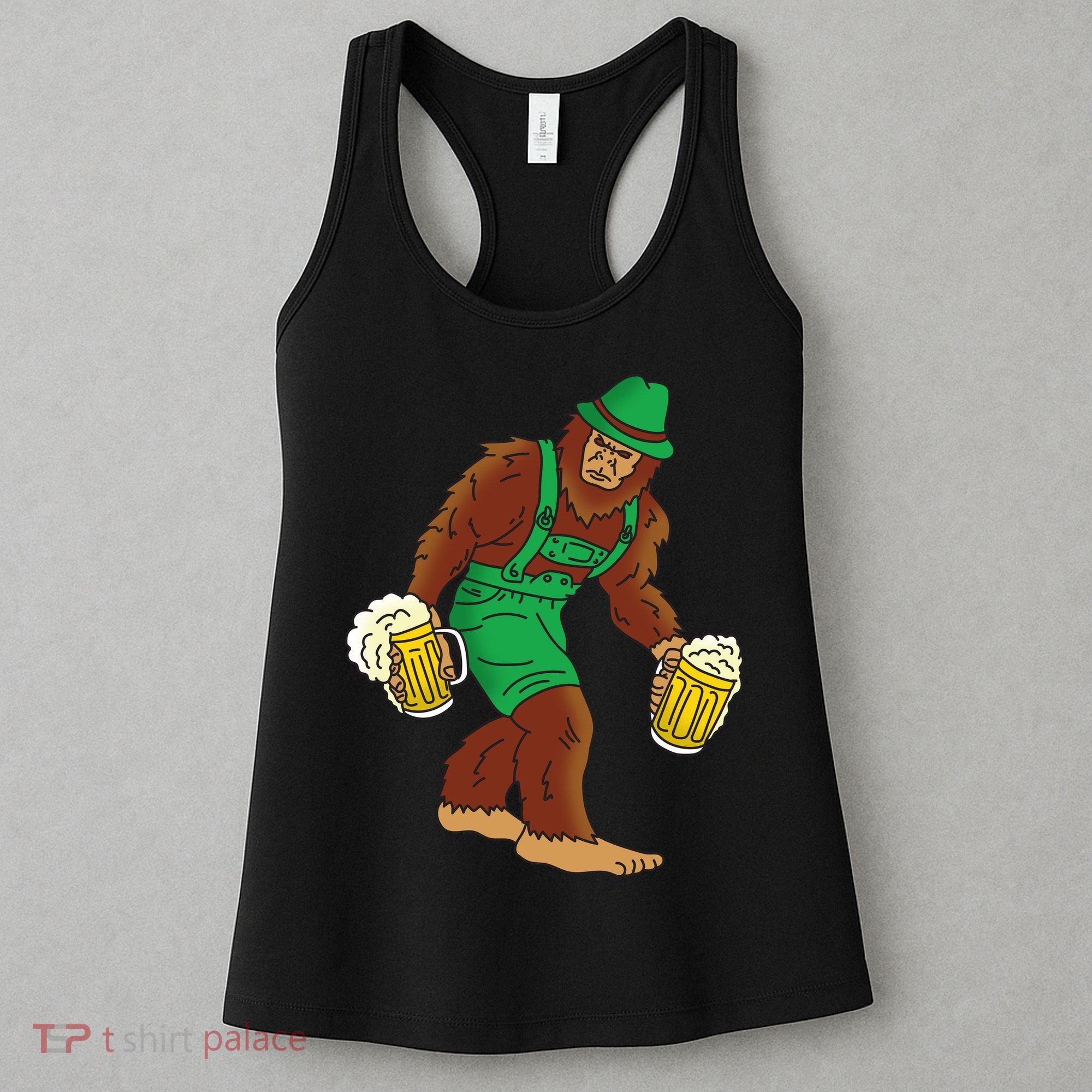 Bigfoot in Lederhosen Oktoberfest Beer Women's Tank Top