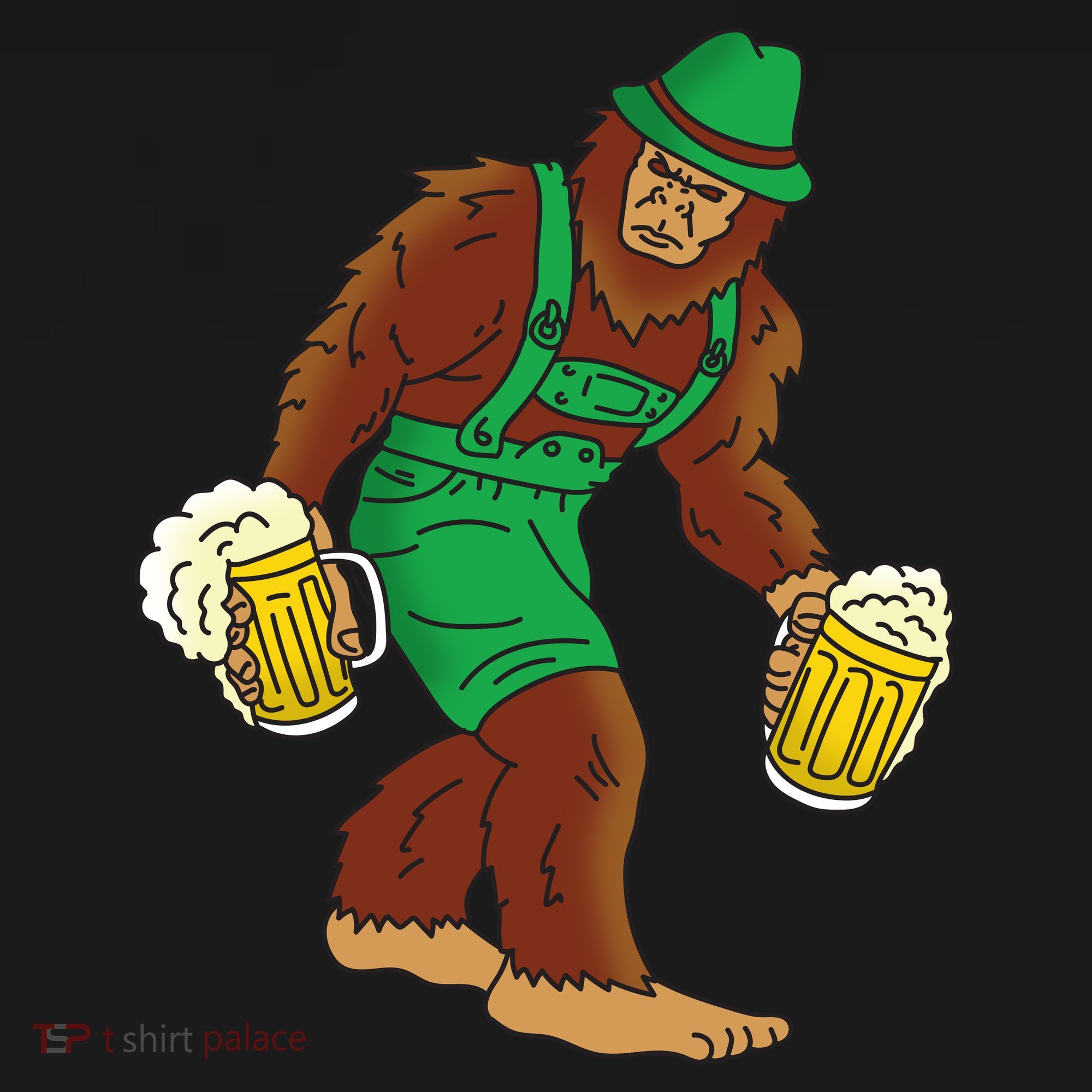 Bigfoot in Lederhosen Oktoberfest Beer Women's Tank Top