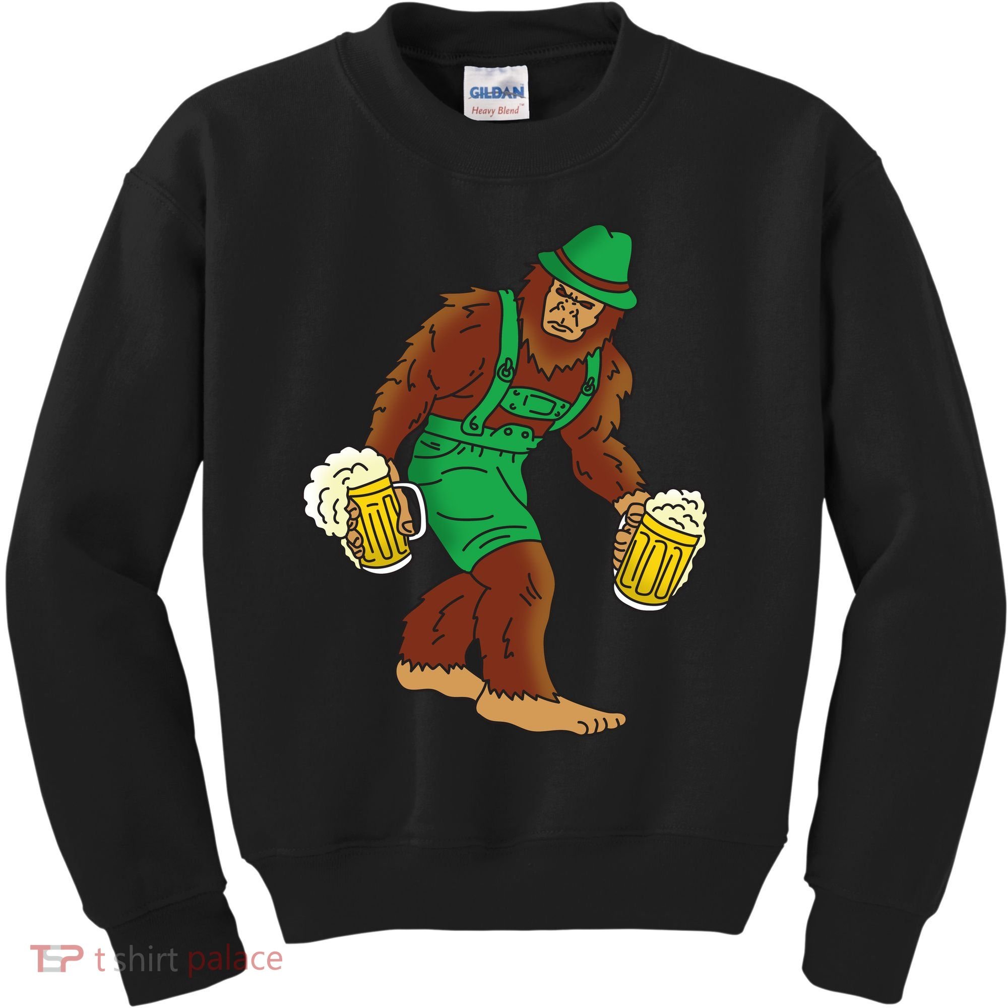 Bigfoot in Lederhosen Oktoberfest Beer Kids Sweatshirt