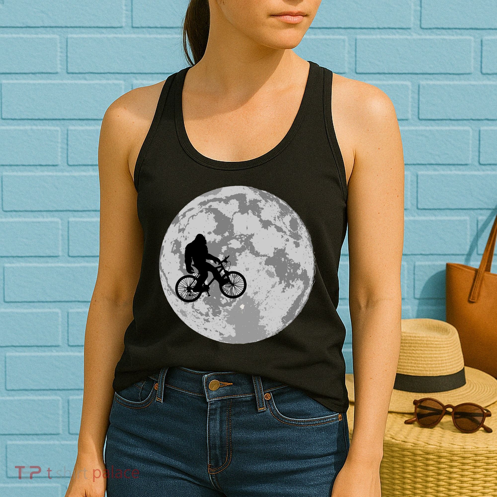 Bigfoot In The Moon Sasquatch Women's Tank Top