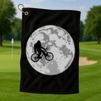 Bigfoot In The Moon Sasquatch Golf Towel thumb 1