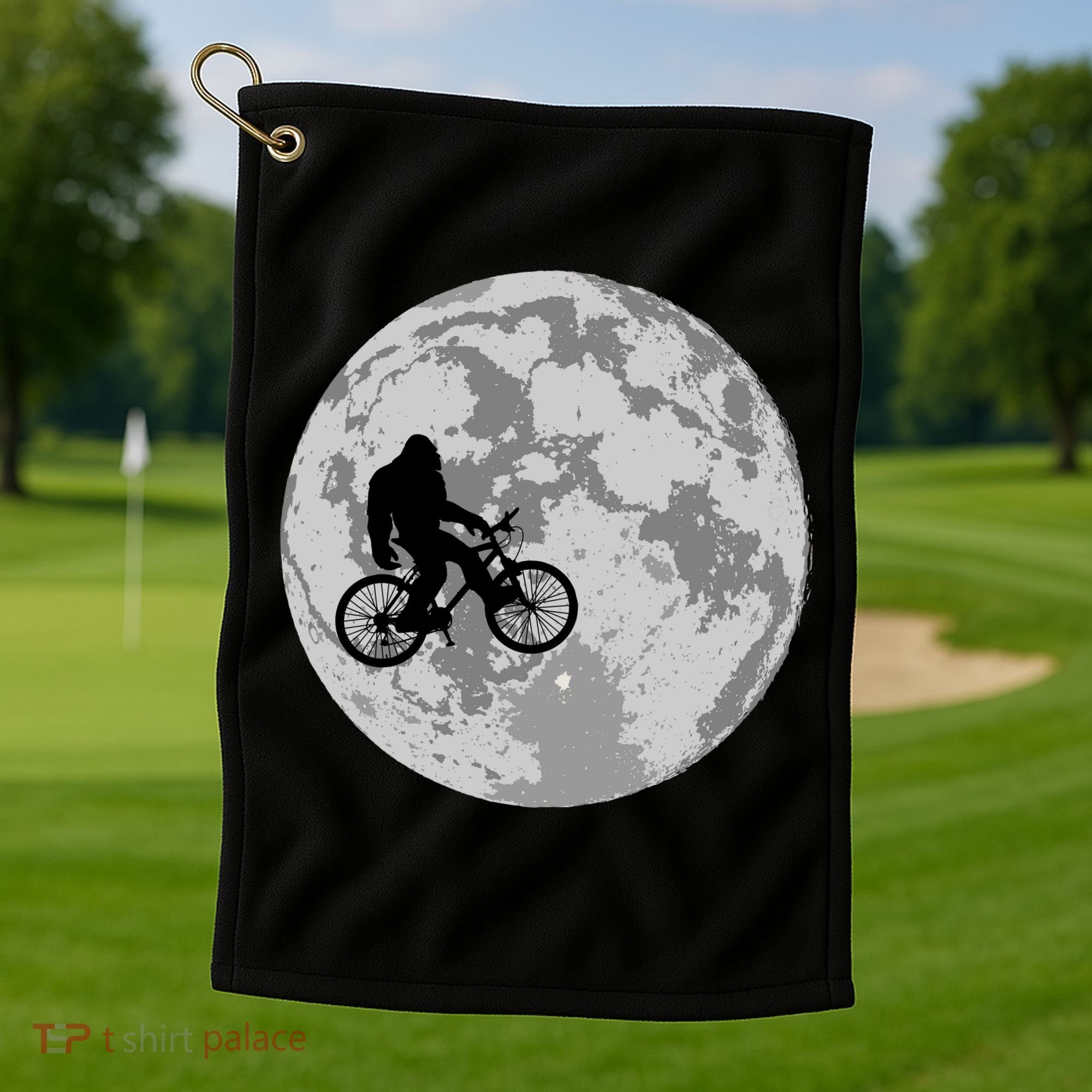 Bigfoot In The Moon Sasquatch Golf Towel