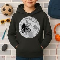 Bigfoot In The Moon Sasquatch Kids Hoodie thumb 2