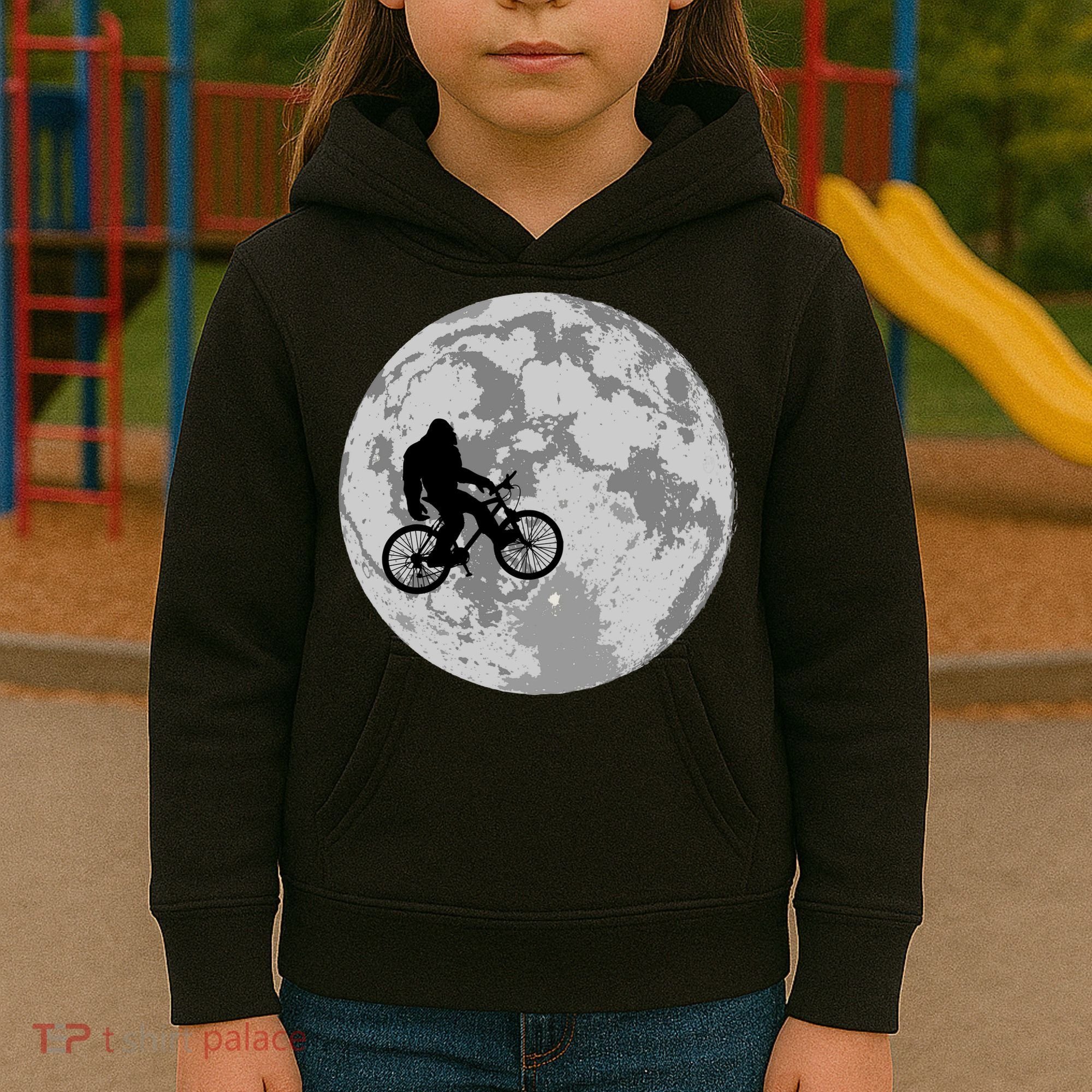 Bigfoot In The Moon Sasquatch Kids Hoodie