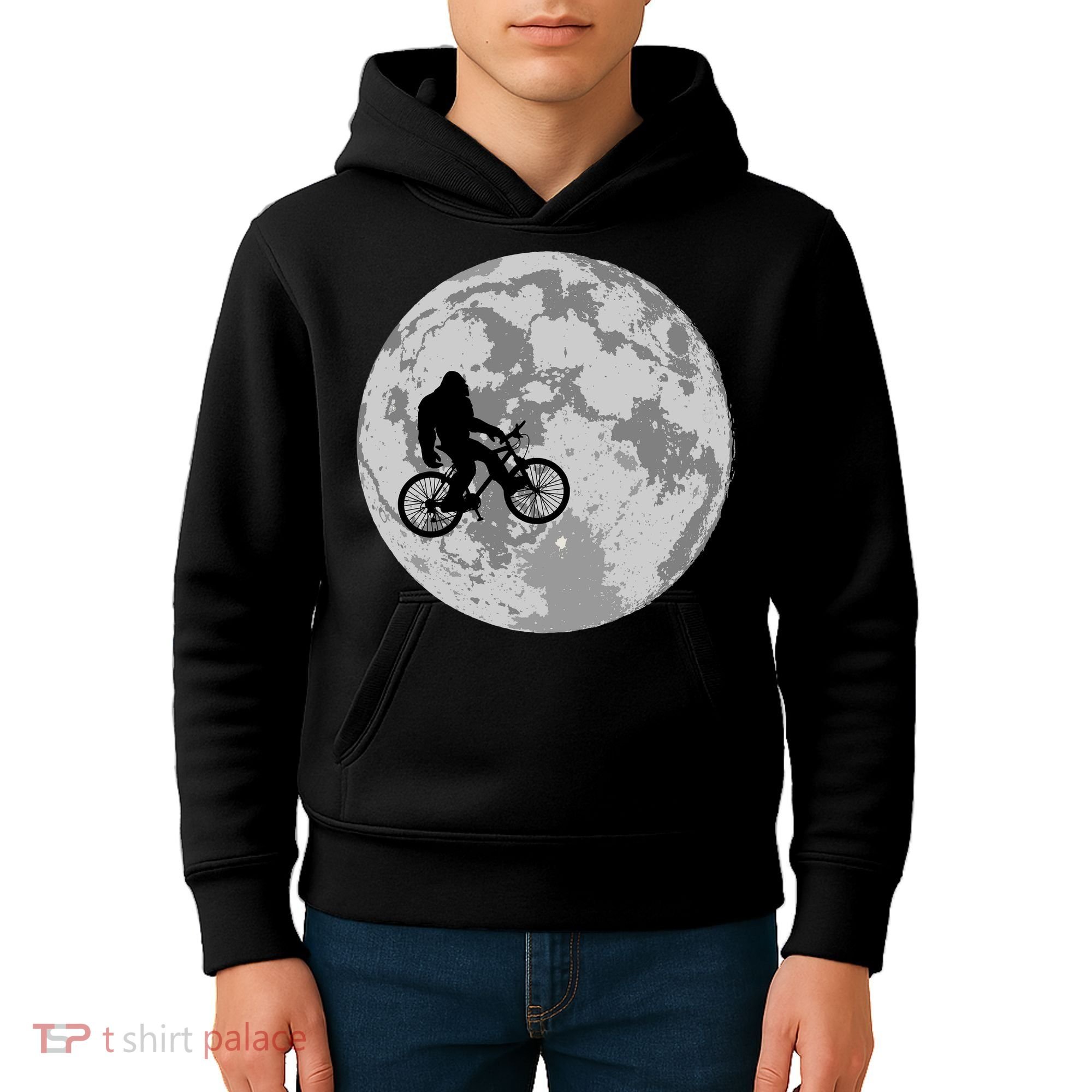 Bigfoot In The Moon Sasquatch Kids Hoodie