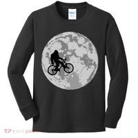 Bigfoot In The Moon Sasquatch Kids Long Sleeve Shirt thumb 0