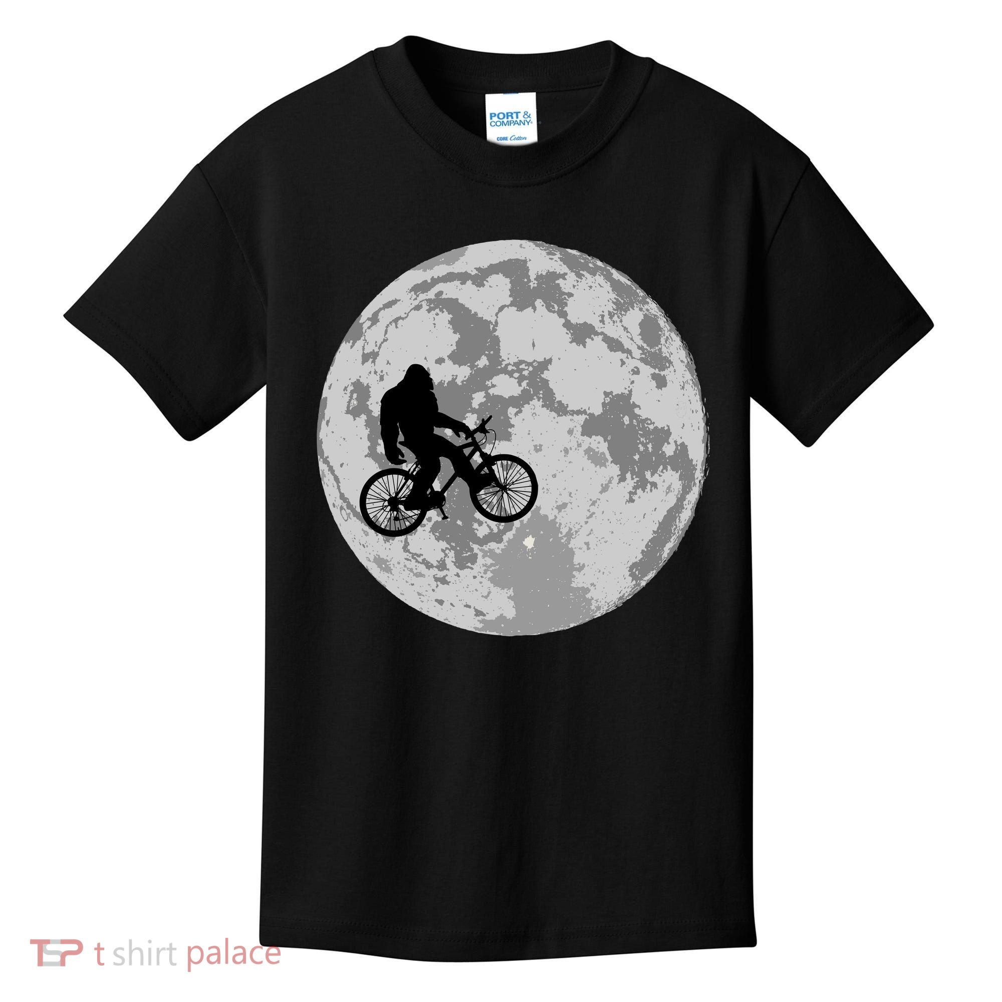 Bigfoot In The Moon Sasquatch Kids T-Shirt