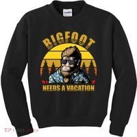 Bigfoot Needs A Vacation Kids Sweatshirt thumb 0