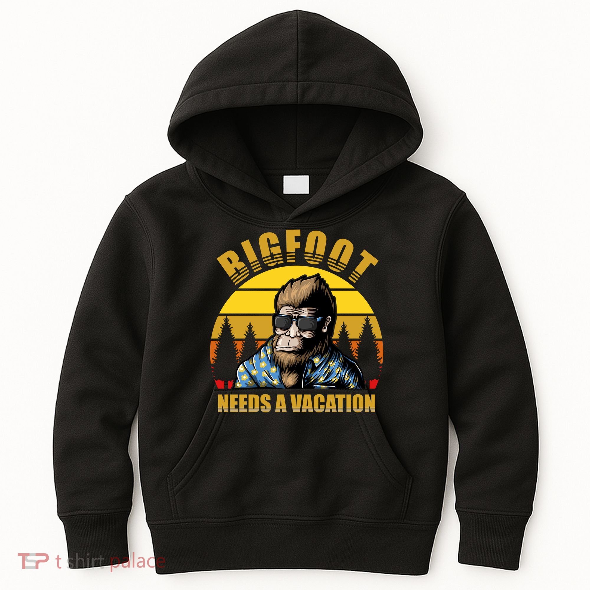 Bigfoot Needs A Vacation Kids Hoodie