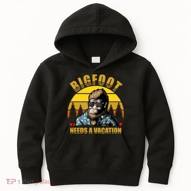 Bigfoot Needs A Vacation Kids Hoodie