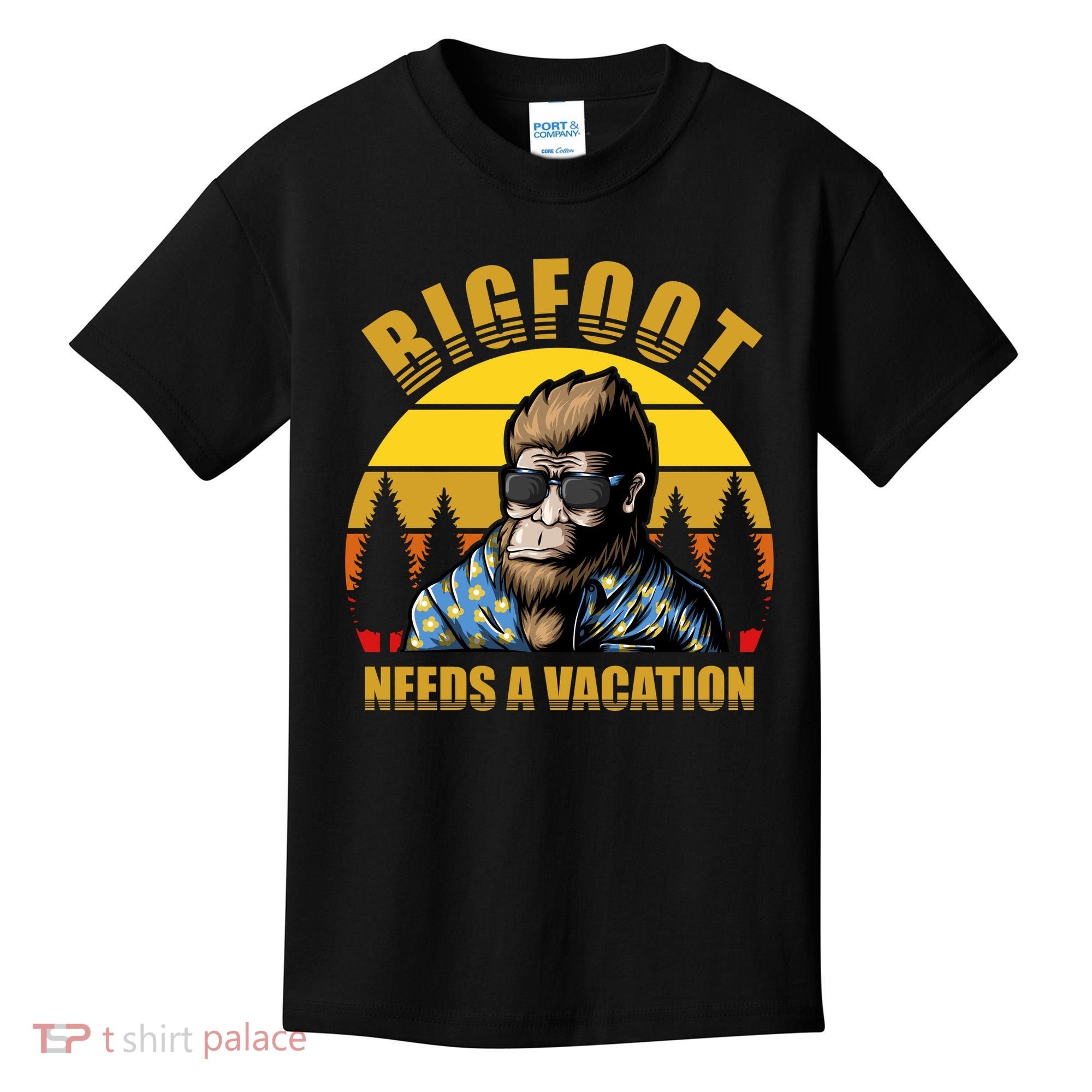 Bigfoot Needs A Vacation Kids T-Shirt