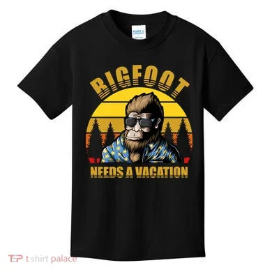 Bigfoot Needs A Vacation Kids T-Shirt