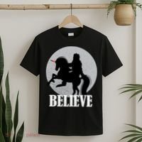 Bigfoot Riding Unicorn Believe T-Shirt thumb 2