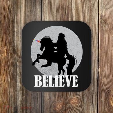 Bigfoot Riding Unicorn Believe Coaster