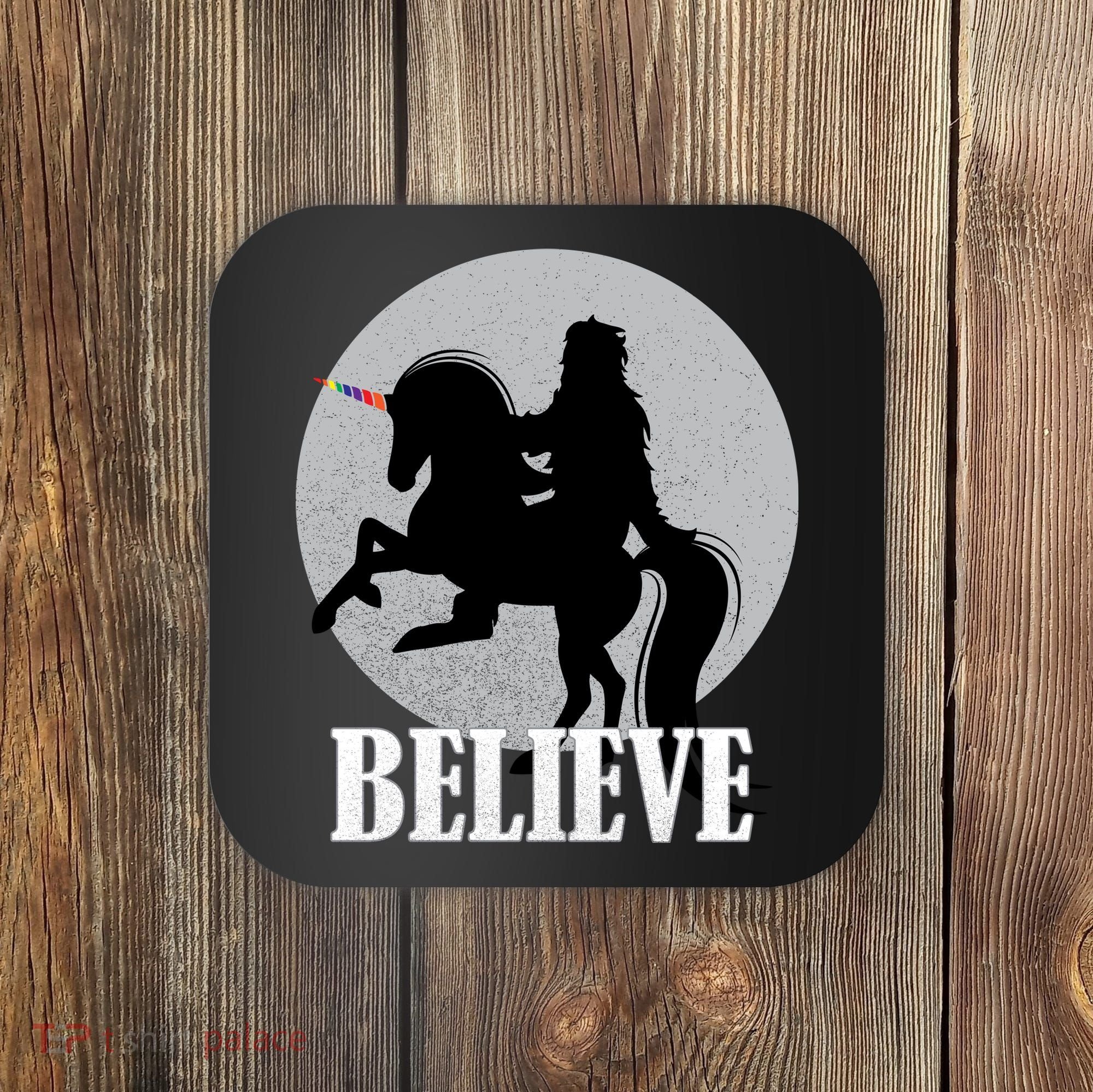 Bigfoot Riding Unicorn Believe Coaster