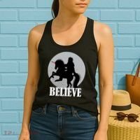 Bigfoot Riding Unicorn Believe Women's Tank Top thumb 2