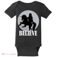 Bigfoot Riding Unicorn Believe Baby Bodysuit thumb 0
