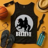 Bigfoot Riding Unicorn Believe Tank Top thumb 4