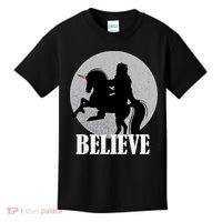 Bigfoot Riding Unicorn Believe Kids T-Shirt thumb 0