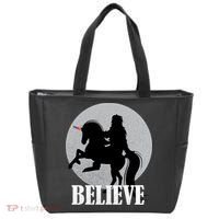 Bigfoot Riding Unicorn Believe Tote Bag thumb 0