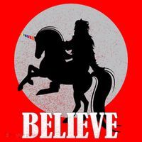 Bigfoot Riding Unicorn Believe Santa Hat thumb 1