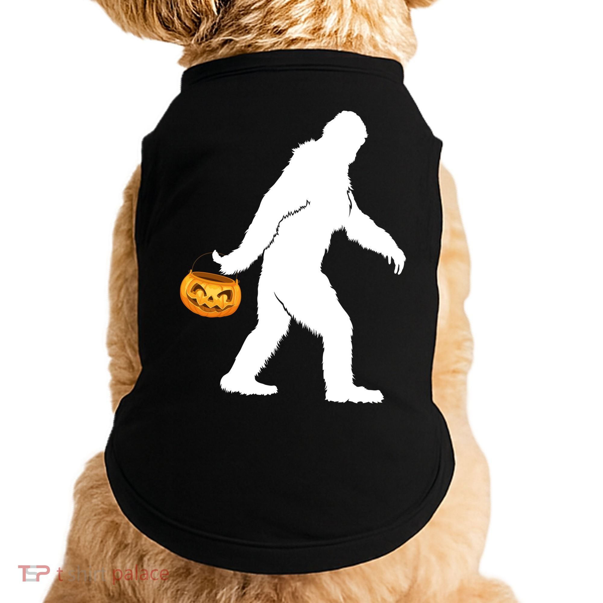Bigfoot Sasquatch Halloween Pumpkin Doggie Tank