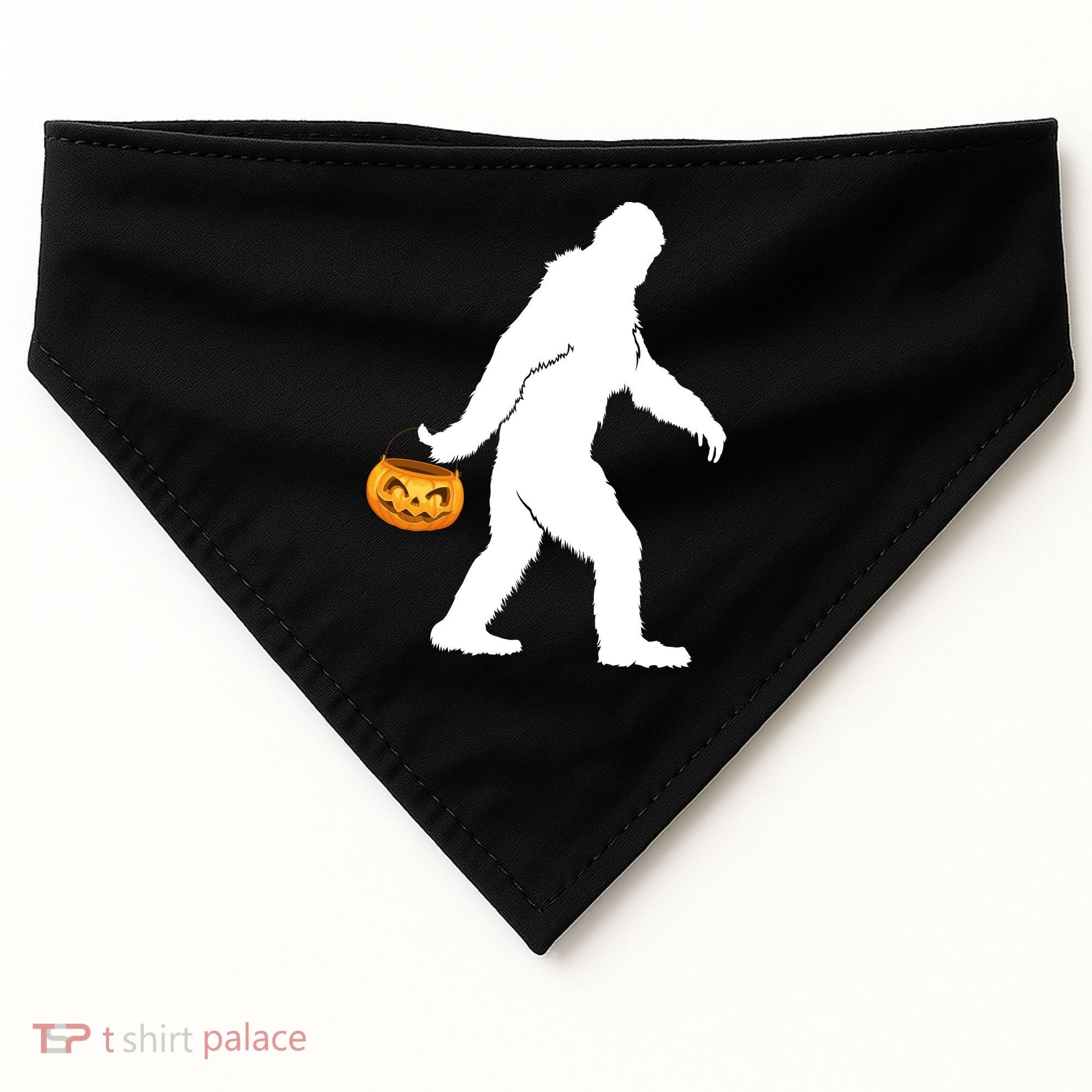 Bigfoot Sasquatch Halloween Pumpkin USA-Made Doggie Bandana
