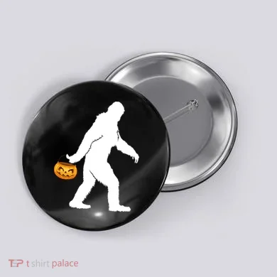 Bigfoot Sasquatch Halloween Pumpkin Button