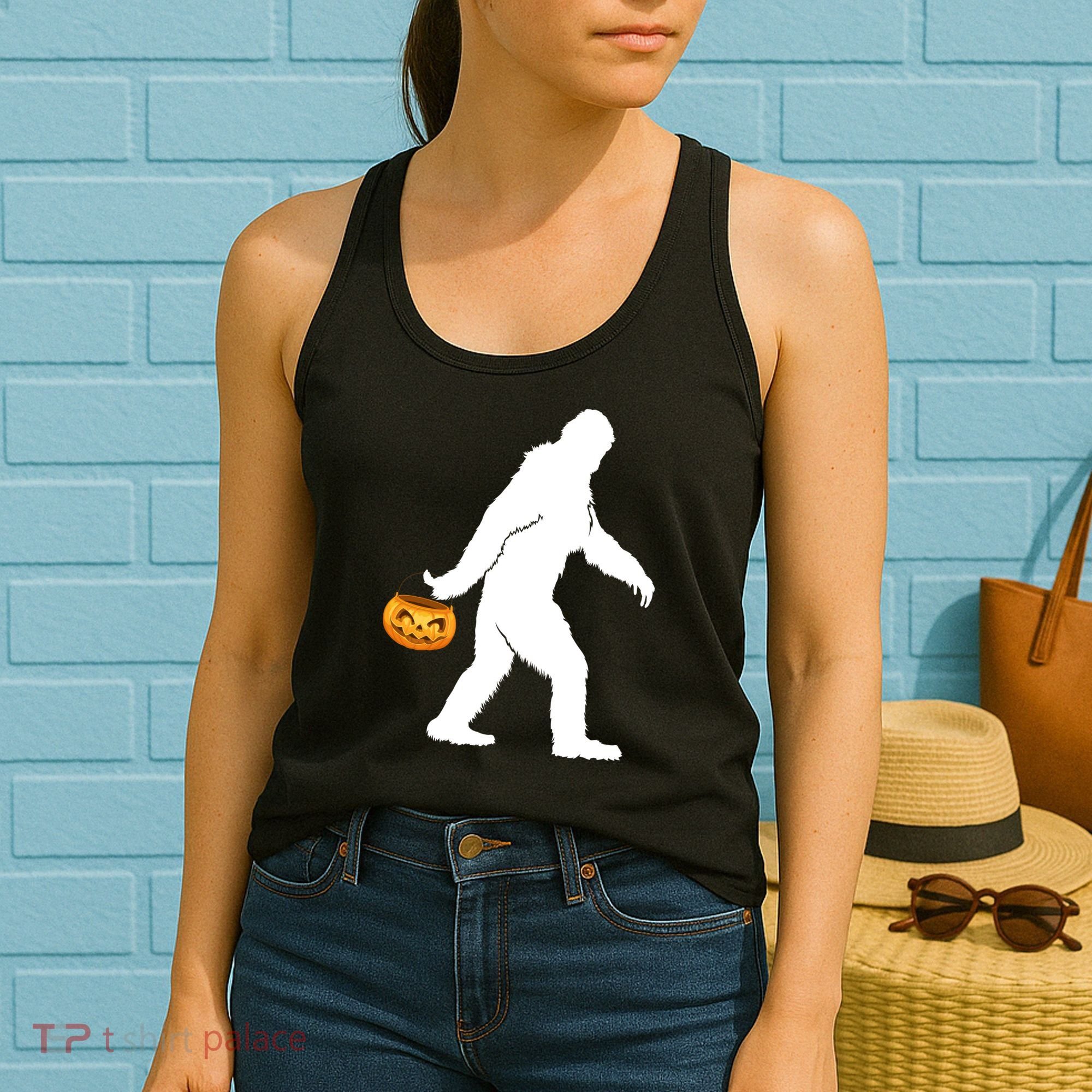 Bigfoot Sasquatch Halloween Pumpkin Women's Tank Top