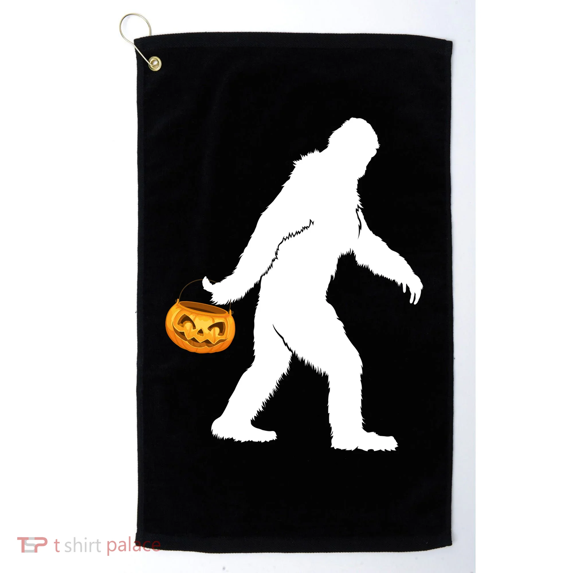 Bigfoot Sasquatch Halloween Pumpkin Golf Towel