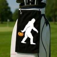 Bigfoot Sasquatch Halloween Pumpkin Golf Towel thumb 2
