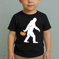 Bigfoot Sasquatch Halloween Pumpkin Toddler T-Shirt thumb 2