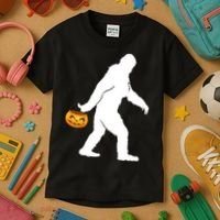 Bigfoot Sasquatch Halloween Pumpkin Kids T-Shirt thumb 3