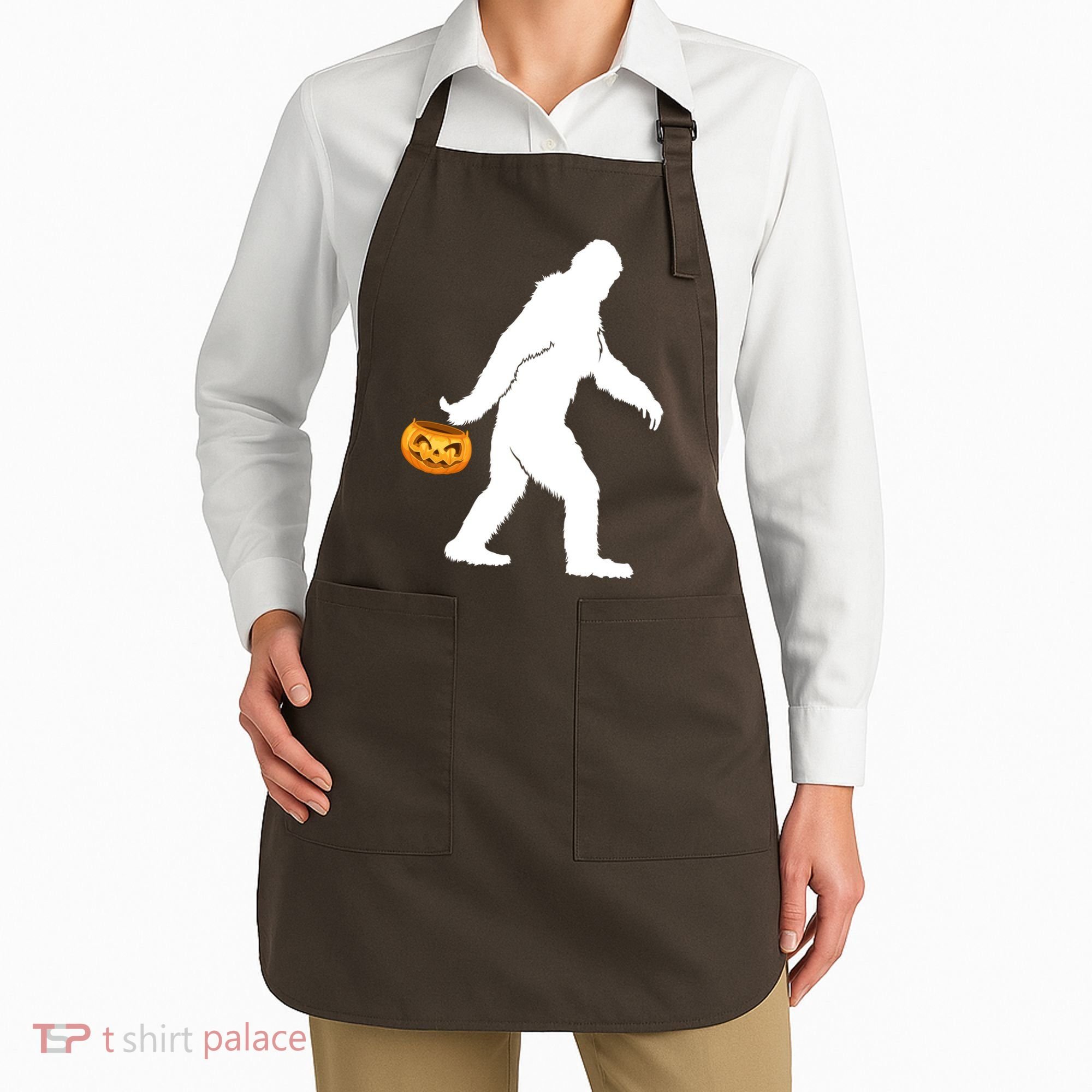 Bigfoot Sasquatch Halloween Pumpkin Apron