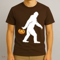 Bigfoot Sasquatch Halloween Pumpkin T-Shirt thumb 3