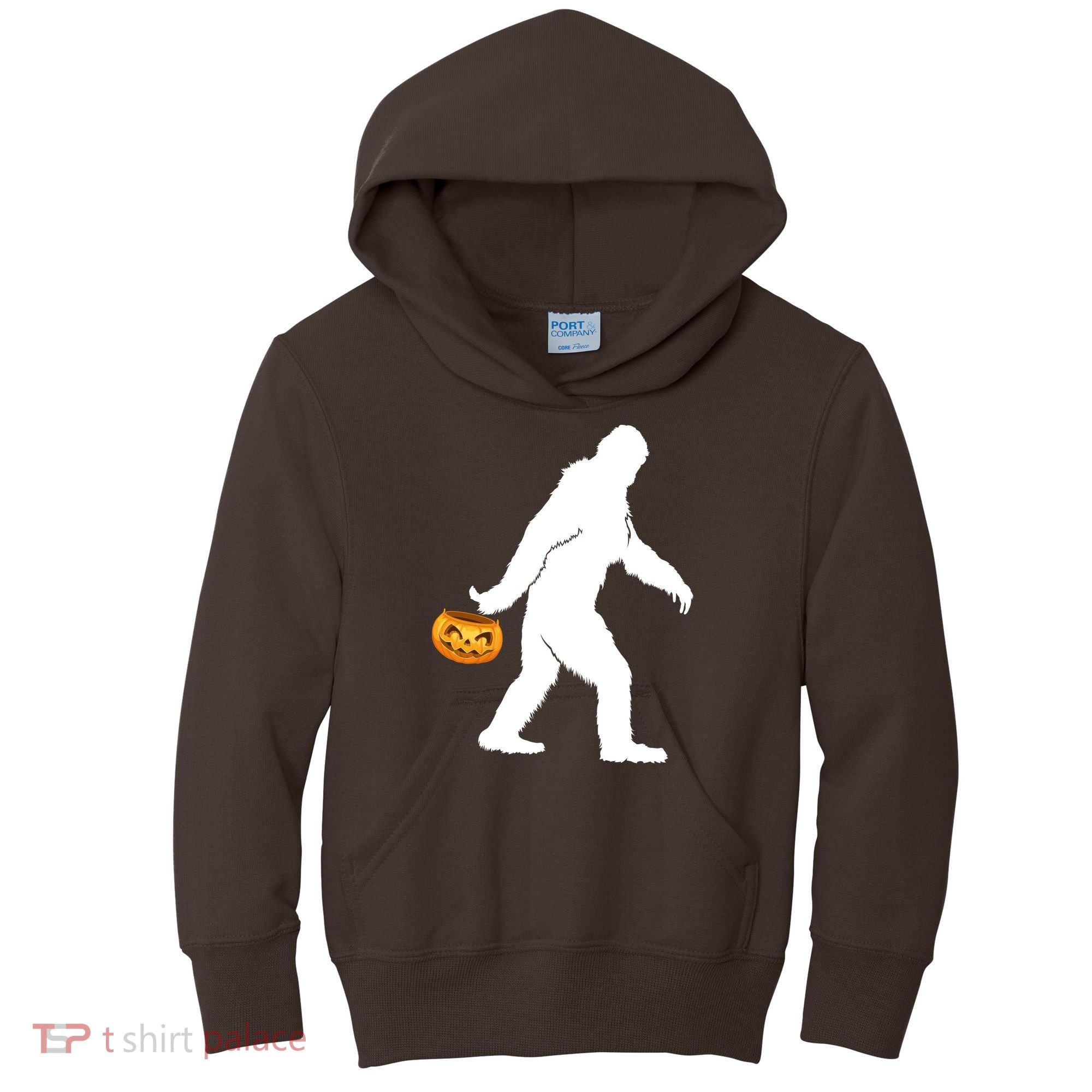 Bigfoot Sasquatch Halloween Pumpkin Kids Hoodie
