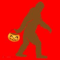 Bigfoot Sasquatch Halloween Pumpkin Santa Hat thumb 1