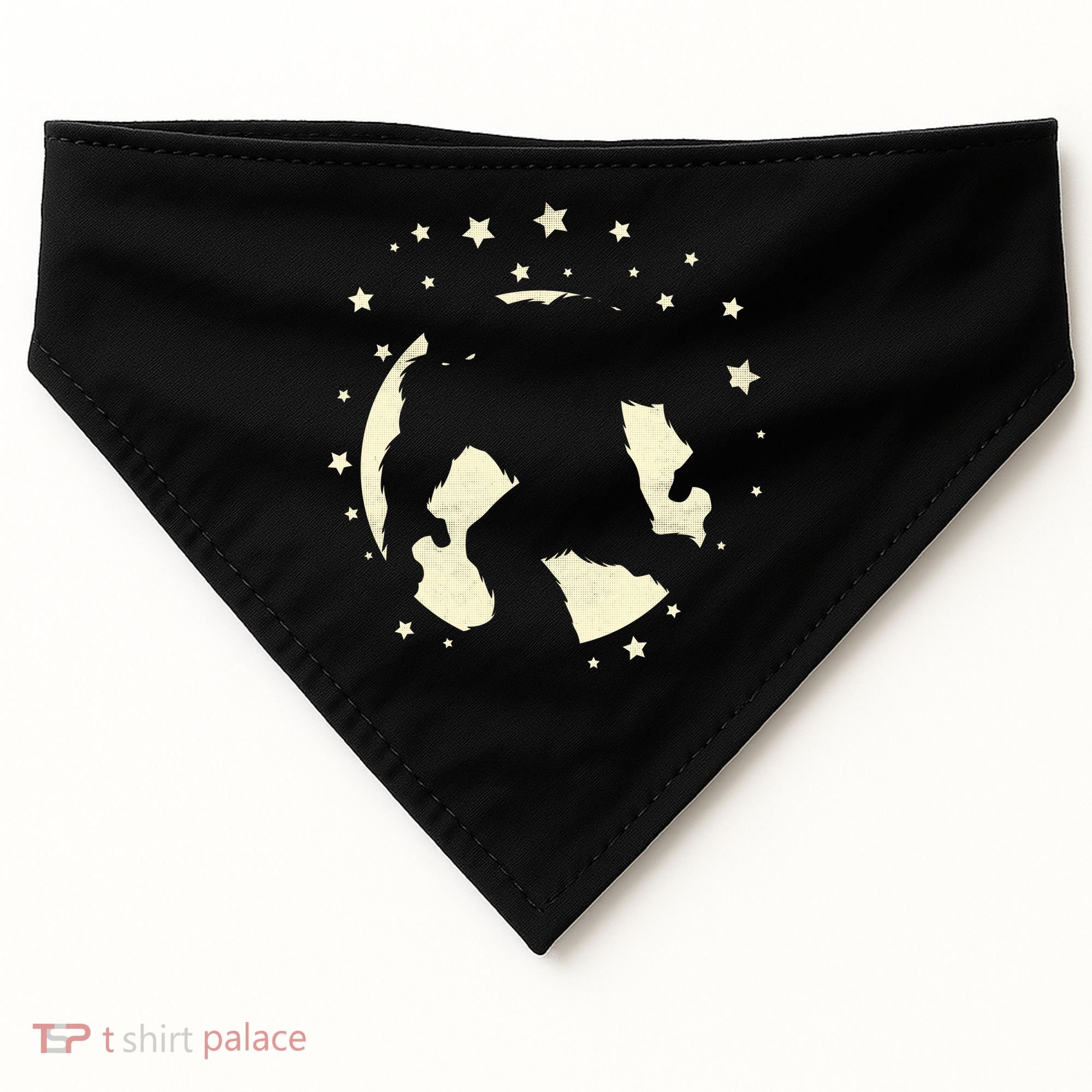 Bigfoot Silhouette Moon Stars USA-Made Doggie Bandana