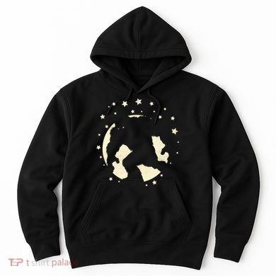 Bigfoot Silhouette Moon Stars Hoodie