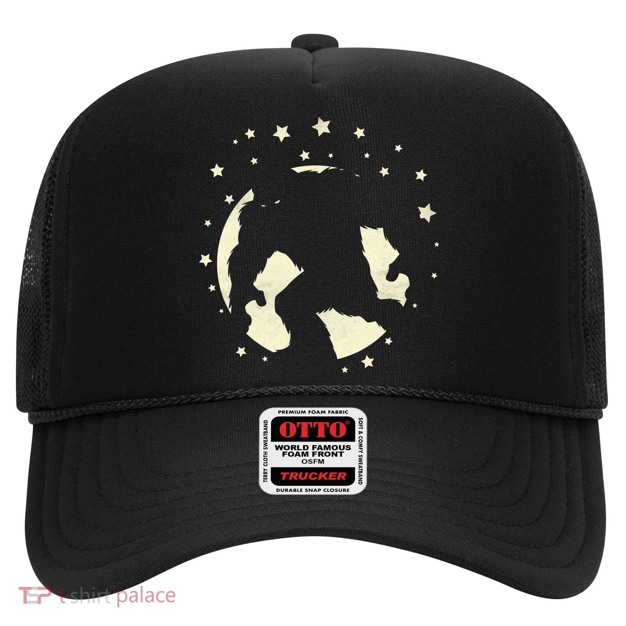 Bigfoot Silhouette Moon Stars Hat