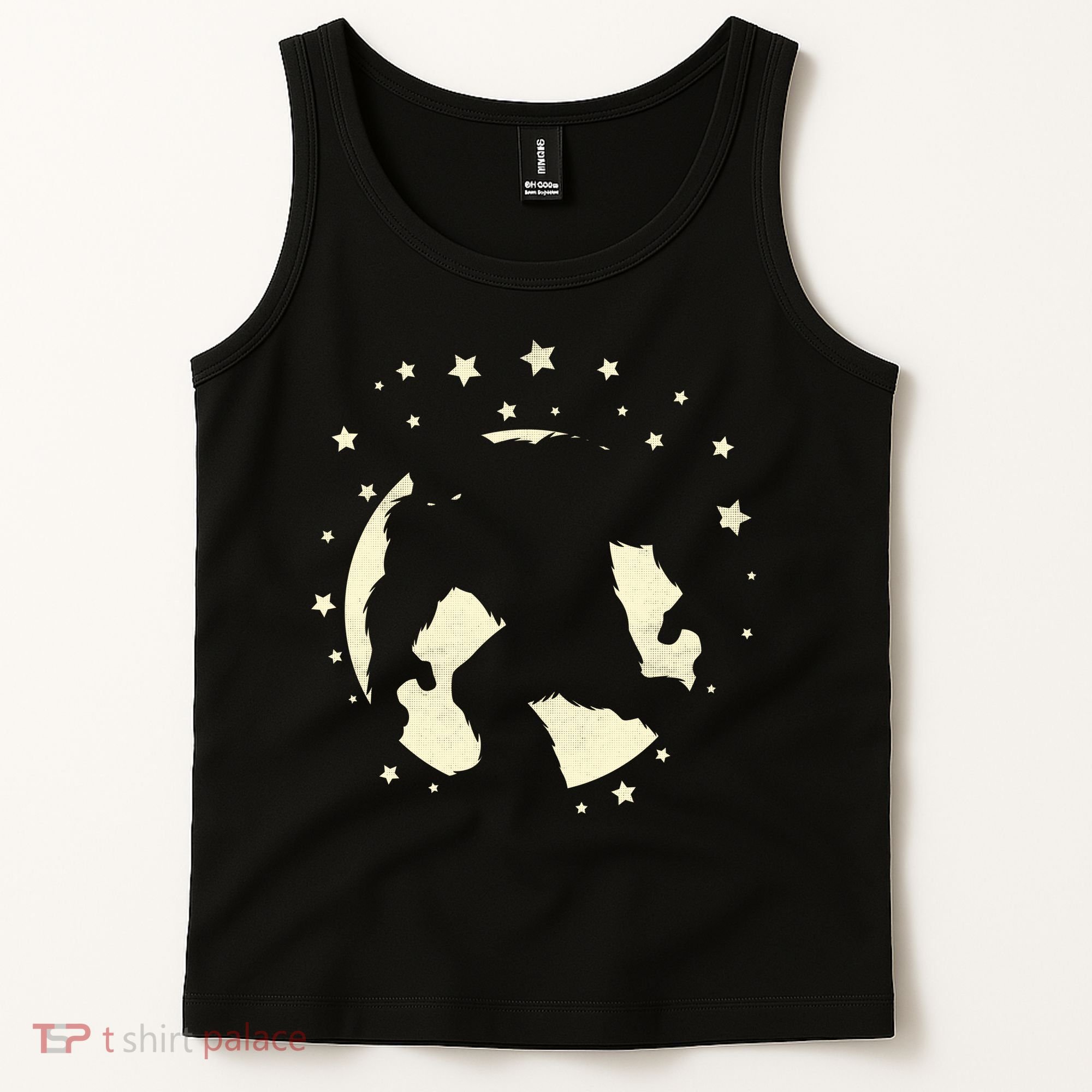 Bigfoot Silhouette Moon Stars Tank Top