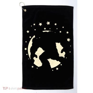 Bigfoot Silhouette Moon Stars Golf Towel